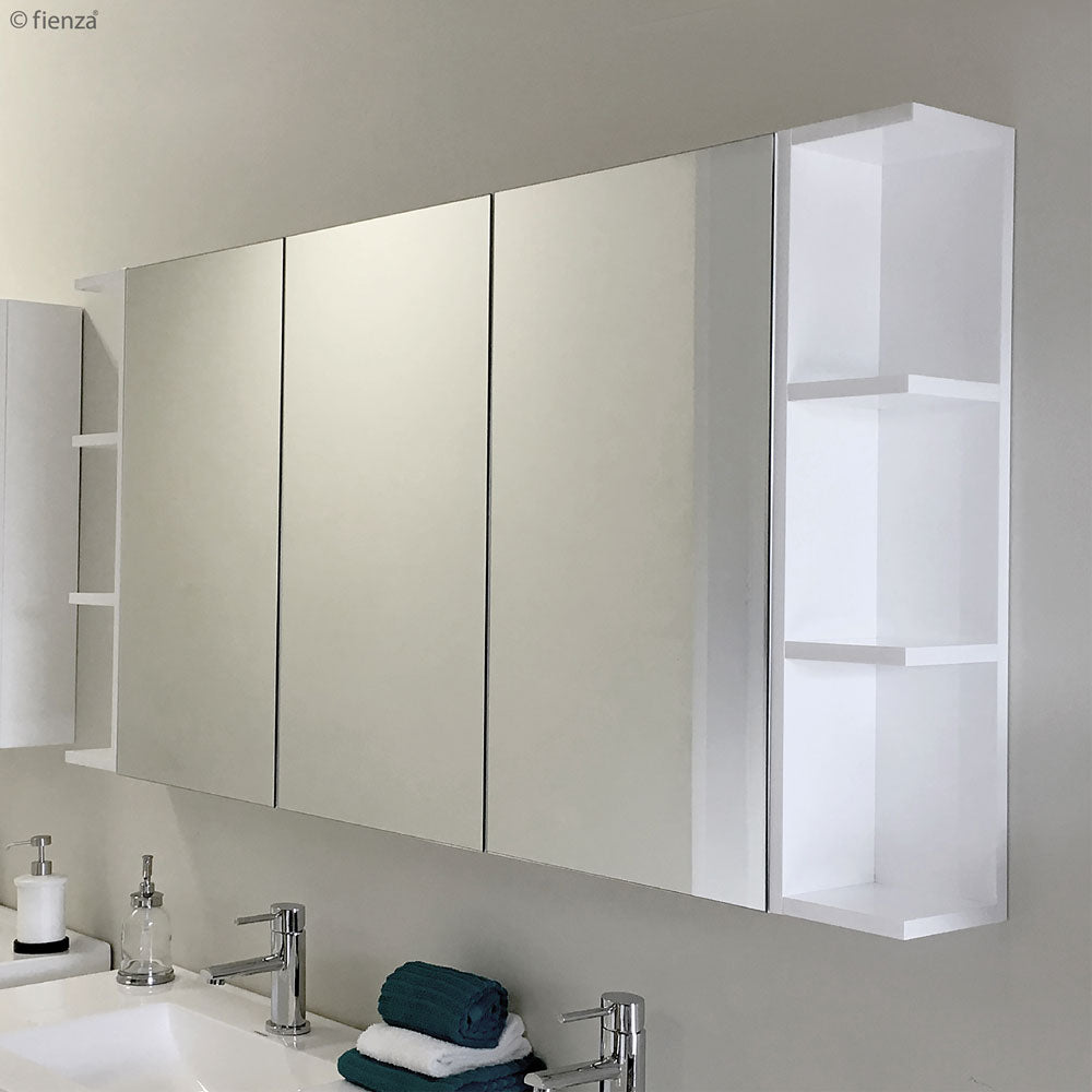 Pencil Edge 1200 Mirror Cabinet, 2 Side Shelves