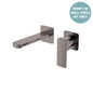 Tono Wall Basin/Bath Mixer Set Dress Kit, Gun Metal, Square Plates, 160mm Outlet