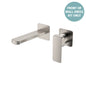 Tono Wall Basin/Bath Mixer Set Dress Kit, Brushed Nickel, Square Plates, 160mm Outlet