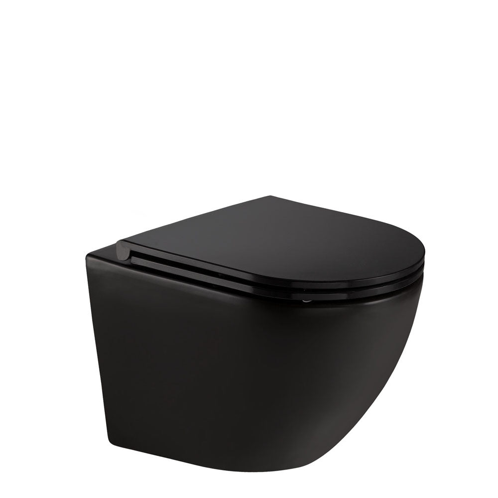 Koko Matte Black Wall-Hung Toilet Suite