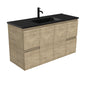 DOLCE Matte Black 1200 EDGE SCANDI OAK Vanity Wall Hung 1TH