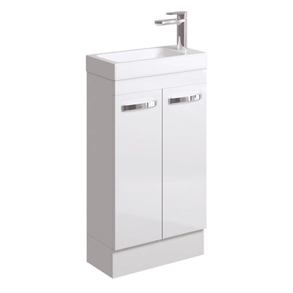 DENZEL 450 Gloss White Vanity On Kick 1TH No Overflow
