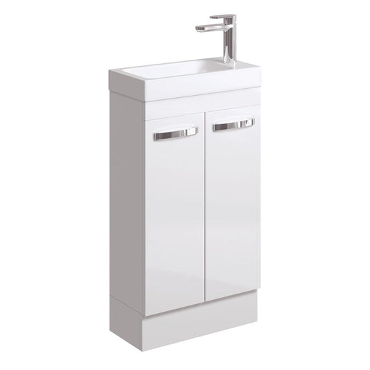 DENZEL 450 Gloss White Vanity On Kick 1TH No Overflow