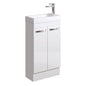DENZEL 450 Gloss White Vanity On Kick 1TH No Overflow