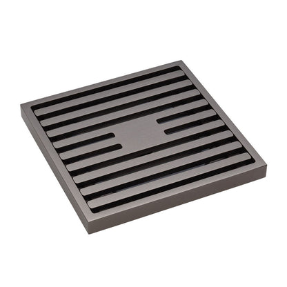 FLOOR WASTE 100mm Square Slim Grate 88mm outlet Gun Metal
