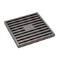 FLOOR WASTE 100mm Square Slim Grate 88mm outlet Gun Metal