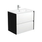 JOLI AMATO 750 Matte White Vanity with Matte Black Panels Wall Hung 1TH