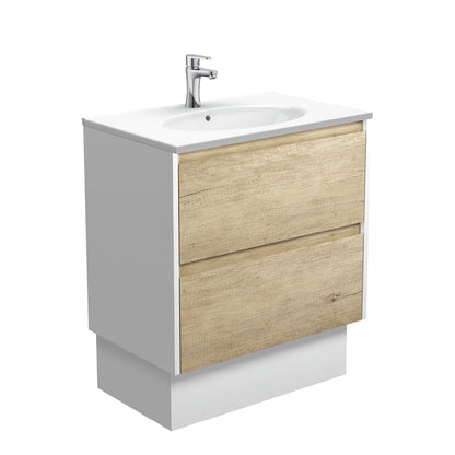 ROTONDO AMATO 750 SCANDI OAK Vanity with Matte White Panels and Kick 1TH