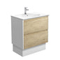 ROTONDO AMATO 750 SCANDI OAK Vanity with Matte White Panels and Kick 1TH