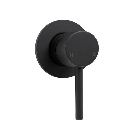 HUSTLE Shower Wall Mixer Matte Black 35mm Round Plate