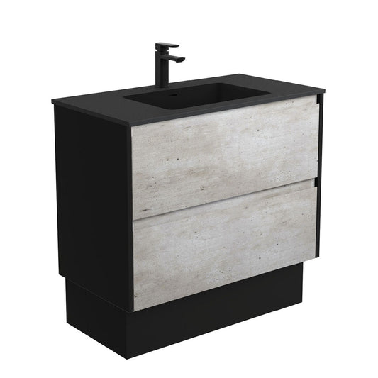 MONTANA AMATO 900 INDUSTRIAL Vanity with Matte Black Panels and Kick 1TH