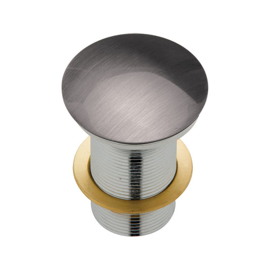 BASIN WASTE Dome Pop Up 32x70mm No Overflow Gun Metal