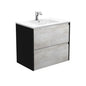 DOLCE AMATO 750 INDUSTRIAL Vanity with Matte Black Panels Wall Hung 1TH