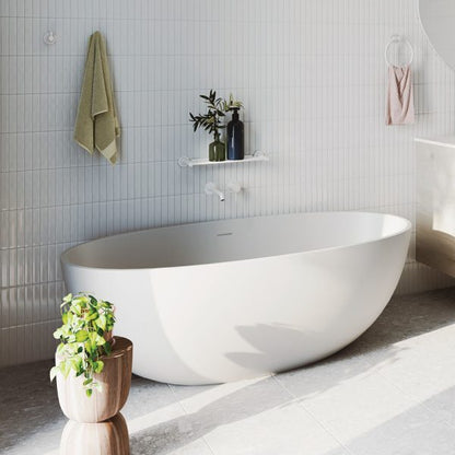 Sasso Cast Stone Solid Surface Bath, 1650mm