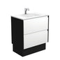 VANESSA AMATO 750 Matte White Vanity with Matte Black Panels and Kick 1TH