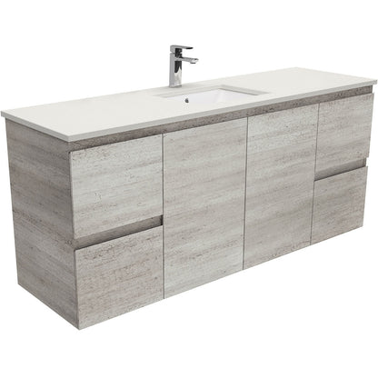 Sarah Roman Sand Undermount Single Bowl 1500 Edge Industrial Wall-Hung Vanity
