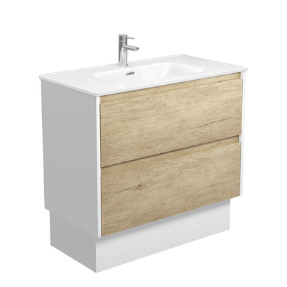 JOLI AMATO 900 SCANDI OAK Vanity with Matte White Panels and Kick 1TH