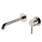KAYA Basin/Bath Wall Mixer 200mm Outlet Set Brushed Nickel Round Plates