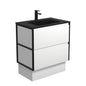 MONTANA AMATO 750 Matte White Vanity with Matte Black Frames and Kick 1TH