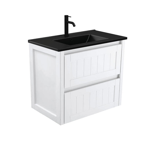 DOLCE Matte Black 750 HAMPTON Vanity Wall Hung 1TH