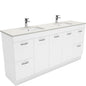 Sarah Roman Sand Undermount Double Bowl 1800 UniCab Vanity on Kick