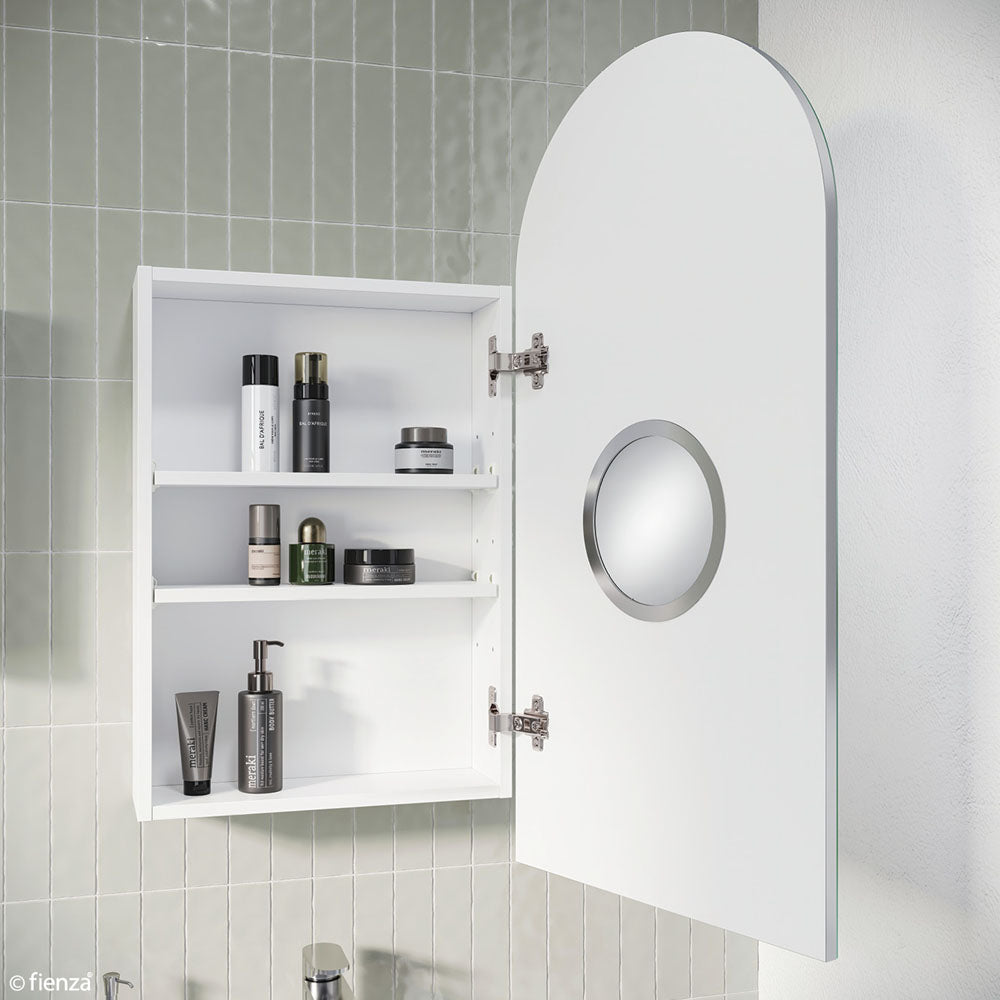 Mirror Cabinet Arch Pencil Edge Internal Magnifying Mirror 450 x 900 x 150mm