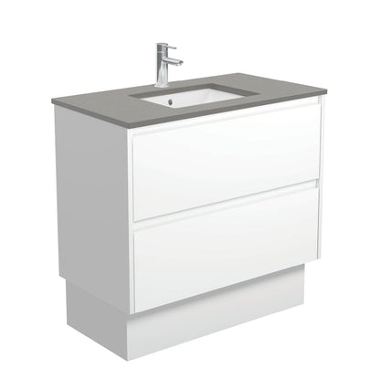 SARAH DOVE GREY AMATO 900 Satin White Vanity On Kick 1TH