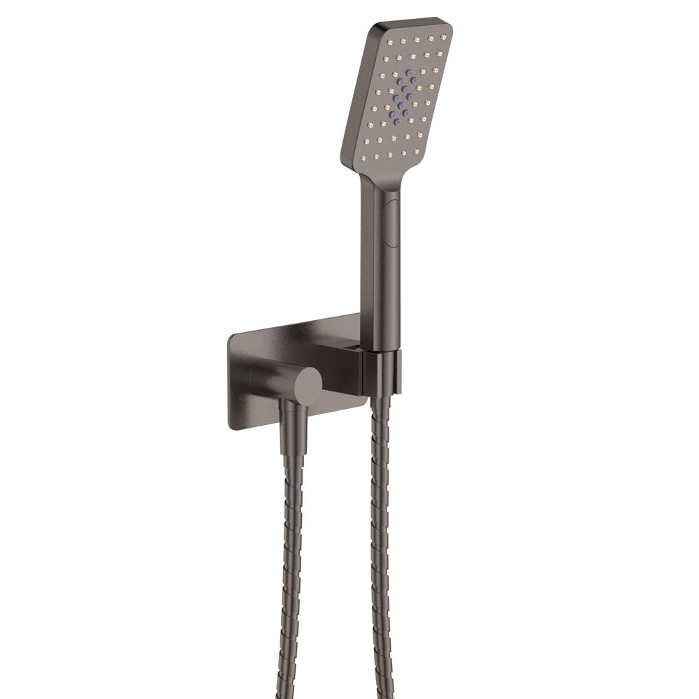 Tono Hand Shower, Soft Square Plate, Gun Meta