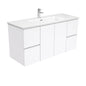 JOLI Ceramic 1200 Fingerpull Gloss White Wall Hung Cab 1TH