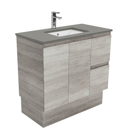 Sarah Dove Grey Undermount 900 Edge Industrial Vanity on Kick
