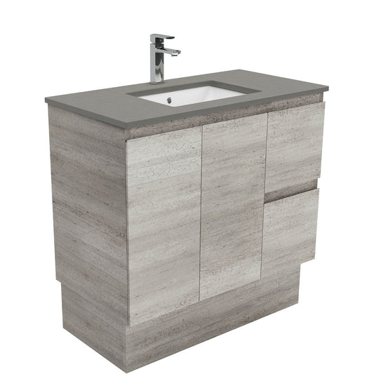Sarah Dove Grey Undermount 900 Edge Industrial Vanity on Kick