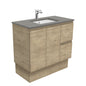 Sarah Dove Grey Undermount 900 Edge Scandi Oak Vanity on Kick