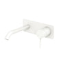 Kaya Basin/Bath Wall Mixer Set, Rectangular Plate, 160mm Outlet, Matte White