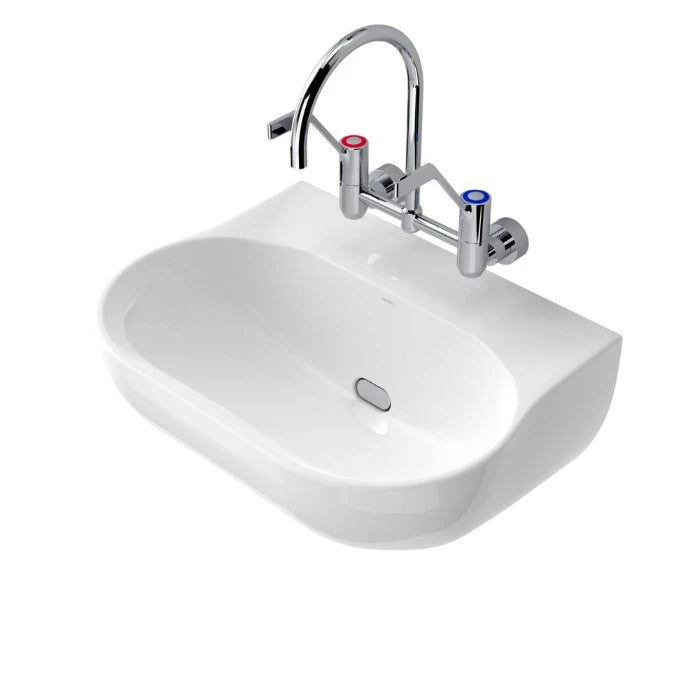 Caroma Clinic 600 Wall Basin No Taphole White