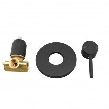 Round Black Shower Bath Wall Mixer