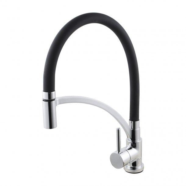 Brass Pull Down Rubber Spout Kitchen Mixer