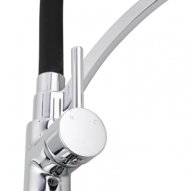Brass Pull Down Rubber Spout Kitchen Mixer
