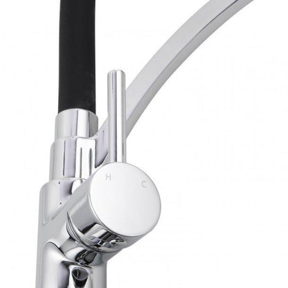 Brass Pull Down Rubber Spout Kitchen Mixer