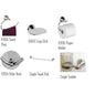 6 piece pack(single towel rail,robe hook,single tumbler,paper holder,towel ring,soap dish)