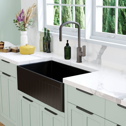Benson Single Butler Sink, Large, Matte Black