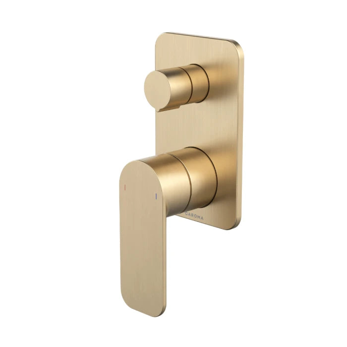 Caroma Luna II EasySwitch Bath/Shower Mixer with Diverter (Complete Kit) Brushed Brass Lead Free