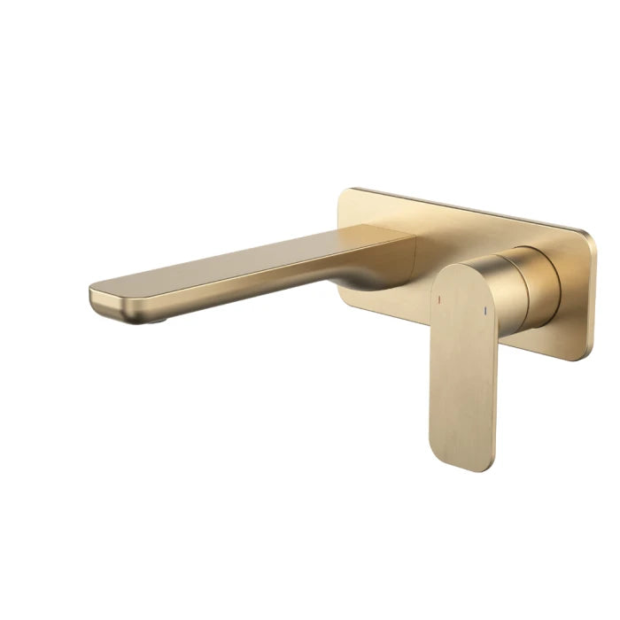 Caroma Luna II EasySwitch Wall Basin/Bath Mixer 180mm (Complete Kit) Brushed Brass Lead Free