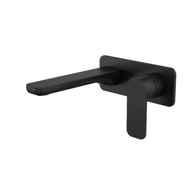 Caroma Luna II EasySwitch Wall Basin/Bath Mixer 180mm (Complete Kit) Satin Black Lead Free