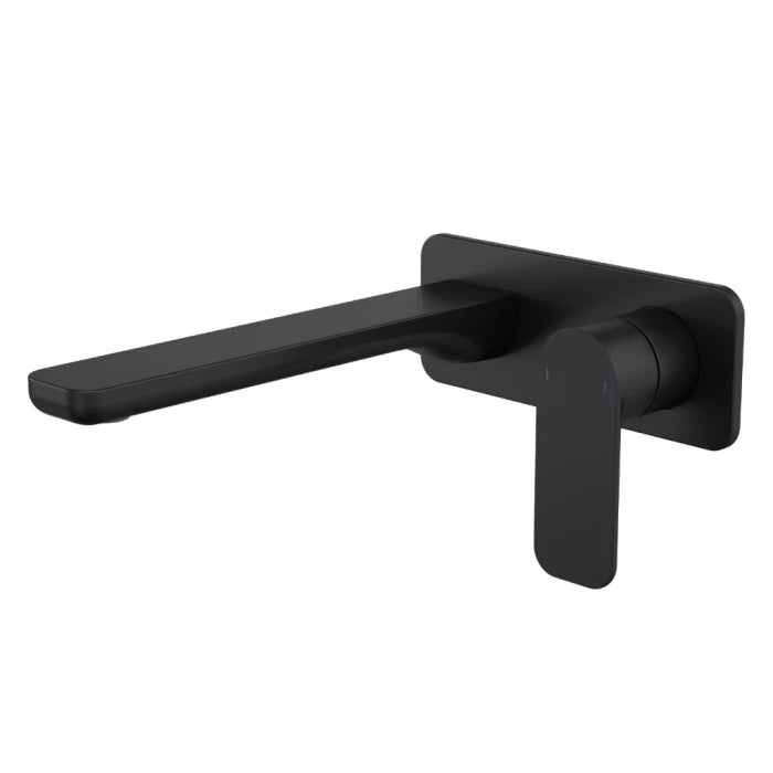 Caroma Luna II EasySwitch Wall Basin/Bath Mixer 220mm (Complete Kit) Satin Black Lead Free