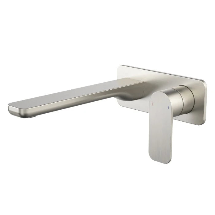 Caroma Luna II EasySwitch Wall Basin/Bath Mixer 220mm (Complete Kit) Brushed Nickel Lead Free
