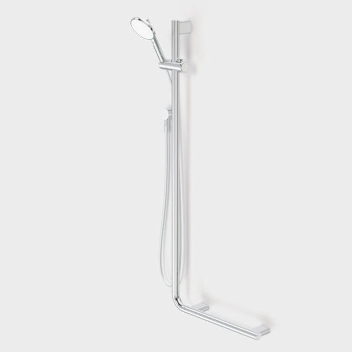 Caroma Opal Support VJet Shower with 90 Degree Rail - Left and Right - White/Chrome