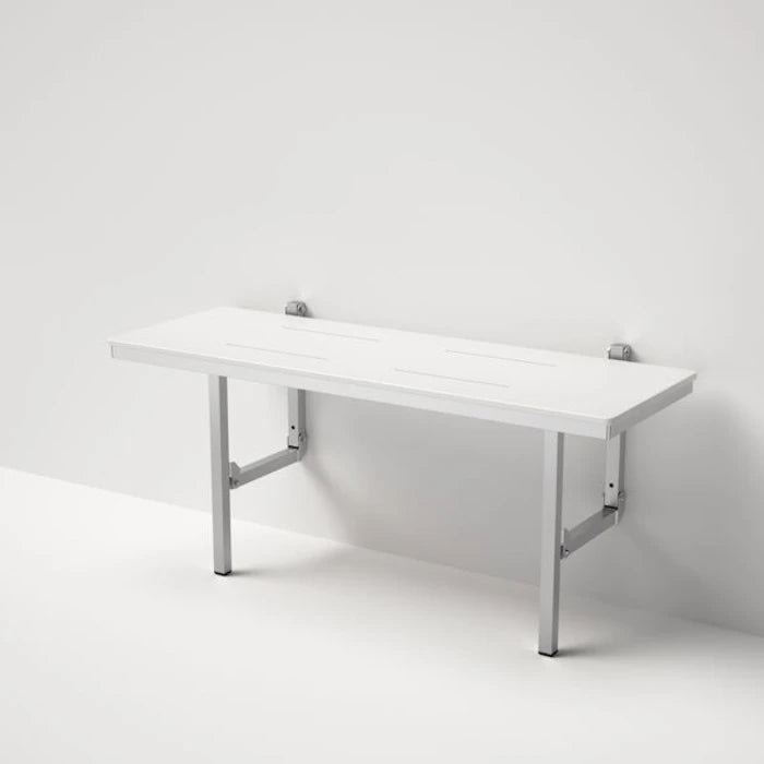 Caroma Care Support Folding Shower Seat - (GermGard) - White/Chrome