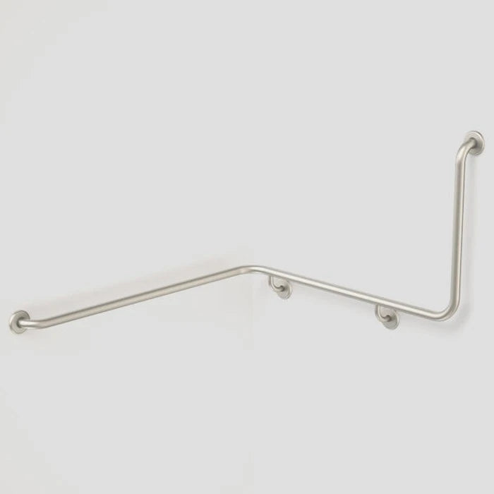 Caroma Care Support Grab Rail - 90 Degree Angled 1110x1030x600 - Brushed Nickel