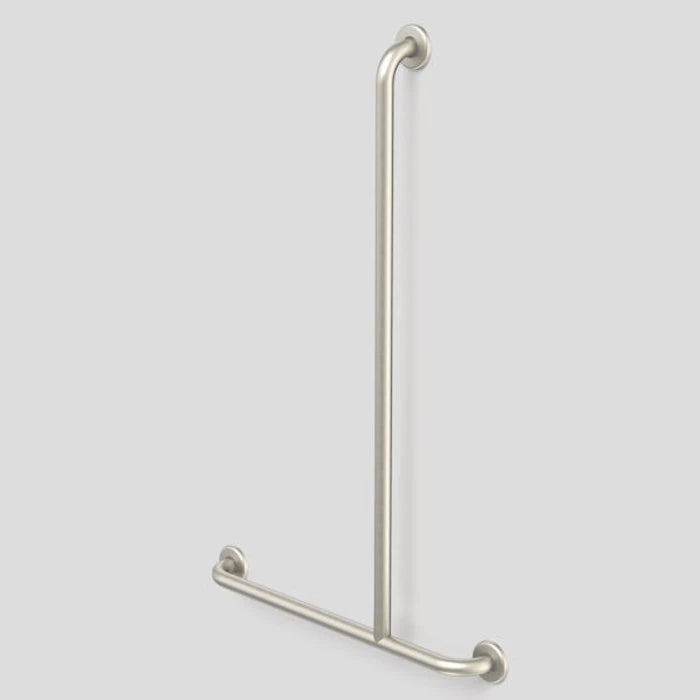 Caroma Care Support Grab Rail - 1100x700 RH T-Bar - Brushed Nickel