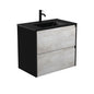 DOLCE MB AMATO 750 INDUSTRIAL Vanity with Matte Black Panels Wall Hung 1TH
